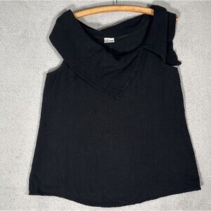 Oh My Gauze Women Size M Black Tunic Top Cowl Neck Lagenlook Basic Minimalist